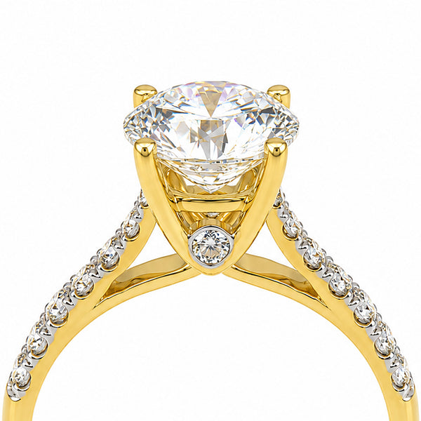 IGI Certified Lab Grown Diamond 0.425ct Round Halo Cluster Ring — 14K/18K Solid Gold
