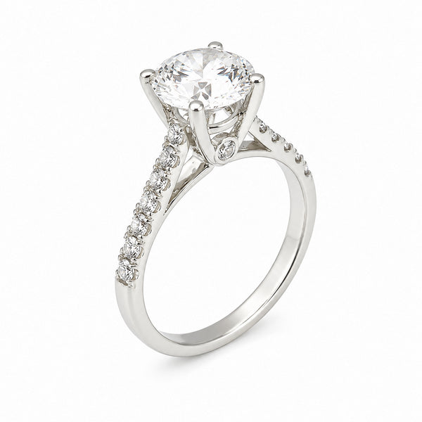IGI Certified Lab Grown Diamond 0.427ct Round Halo Cluster (Refined) Ring — 14K/18K Solid Gold