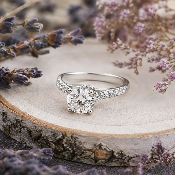IGI Certified Lab Grown Diamond 0.427ct Round Halo Cluster (Refined) Ring — 14K/18K Solid Gold
