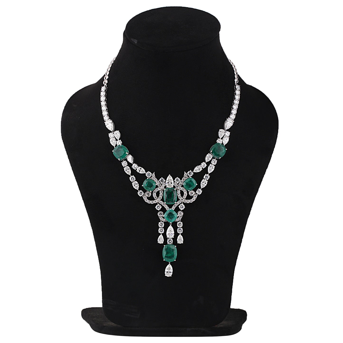 IGI Certified Lab Grown Multi-Color Diamond Mixed-Cut Statement Necklace — 9K/14K Solid Gold, Adjustable Chain