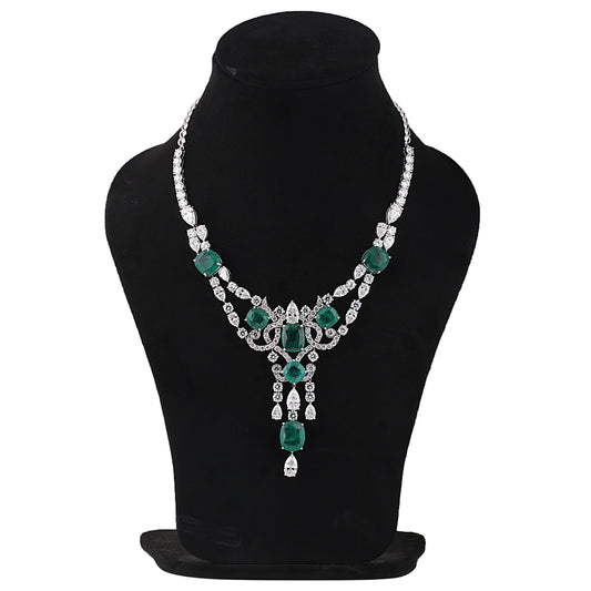 IGI Certified Lab Grown Multi-Color Diamond Mixed-Cut Statement Necklace — 9K/14K Solid Gold, Adjustable Chain