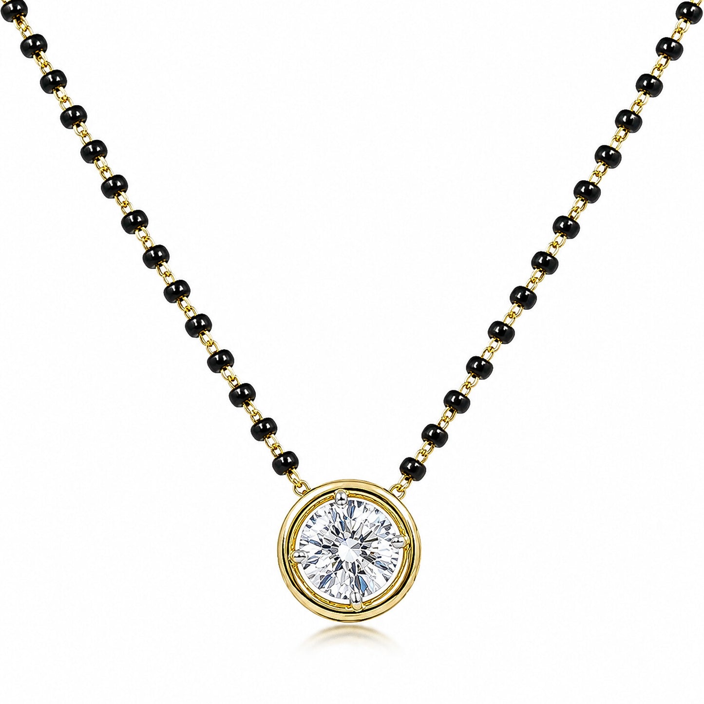 IGI Certified Lab Grown Diamond Round-Cut Solitaire Pendant Necklace — 18K Solid Gold, Adjustable Chain