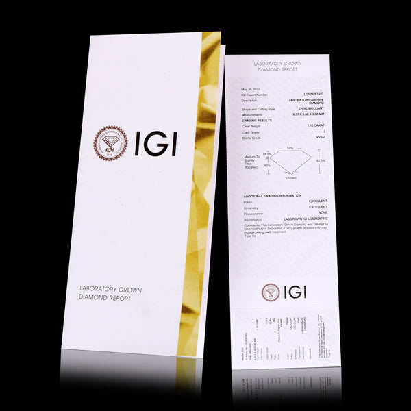 IGI Certified Lab Grown Diamond 0.98ct Fancy-Cut Halo Cluster Ring — 14K/18K Solid Gold