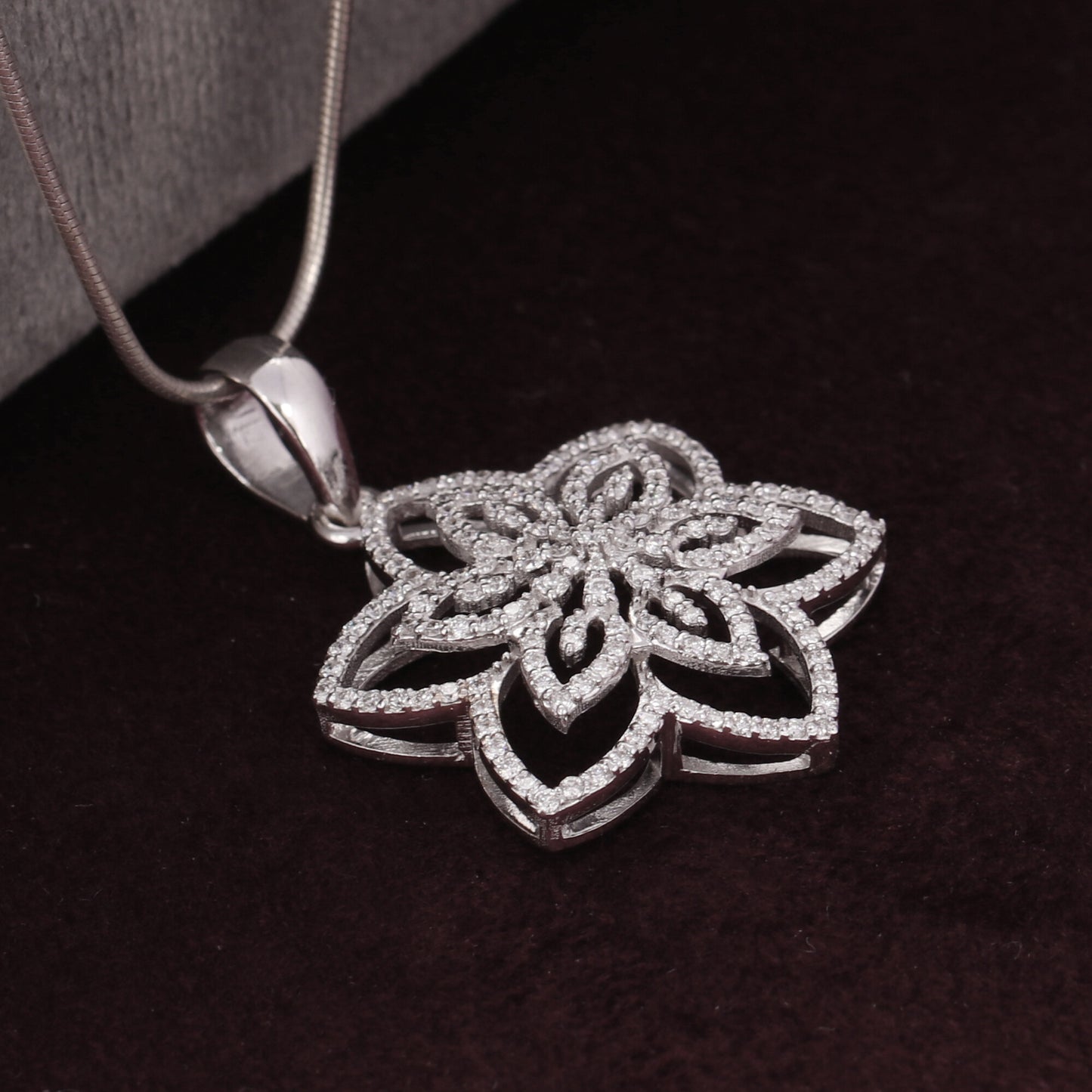IGI Certified Lab Grown Diamond Round-Cut Micro-Pave Cluster Pendant Necklace — 14K/18K Solid Gold, Adjustable Chain