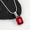 IGI Certified Lab Grown Fancy Red Diamond Emerald-Cut Solitaire Pendant Necklace — 14K/18K Solid Gold, Adjustable Chain