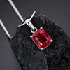 IGI Certified Lab Grown Fancy Red Diamond Emerald-Cut Solitaire Pendant Necklace — 14K/18K Solid Gold, Adjustable Chain