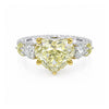 IGI Certified Lab Grown Diamond 3.7ct Heart Five-Stone Statement Ring — 14K/18K Solid Gold