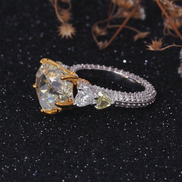 IGI Certified Lab Grown Diamond 3.7ct Heart Five-Stone Statement Ring — 14K/18K Solid Gold