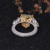 IGI Certified Lab Grown Diamond 3.7ct Heart Five-Stone Statement Ring — 14K/18K Solid Gold