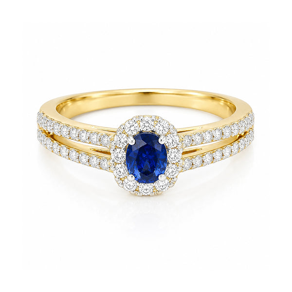 GIA-Style Certified Natural Diamond 0.84ct Round Pavé Halo Ring — 14K/18K Solid Gold
