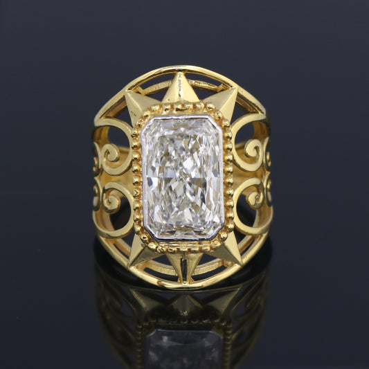 IGI Certified Lab Grown Diamond Emerald Solitaire Statement Ring — 14K/18K Solid Gold