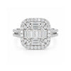 IGI Certified Lab Grown Diamond 1.68ct Emerald Halo with Pavé Shank Ring — 14K/18K Solid Gold