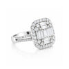 IGI Certified Lab Grown Diamond 1.68ct Emerald Halo with Pavé Shank Ring — 14K/18K Solid Gold