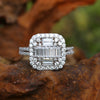 IGI Certified Lab Grown Diamond 1.68ct Emerald Halo with Pavé Shank Ring — 14K/18K Solid Gold