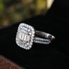 IGI Certified Lab Grown Diamond 1.68ct Emerald Halo with Pavé Shank Ring — 14K/18K Solid Gold