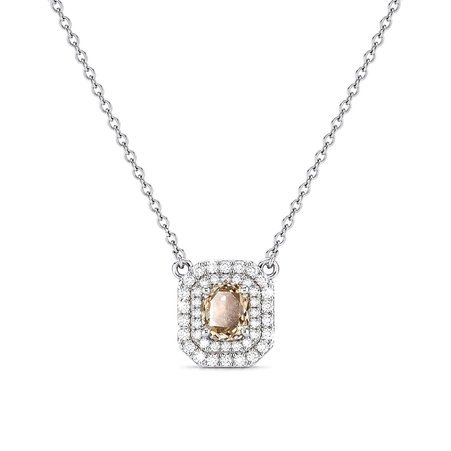 IGI Certified Lab Grown Diamond Emerald-Cut Solitaire Pendant Necklace — 18K Solid Gold, Adjustable Chain