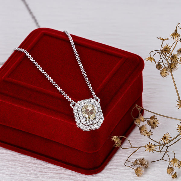 IGI Certified Lab Grown Diamond Emerald-Cut Solitaire Pendant Necklace — 18K Solid Gold, Adjustable Chain