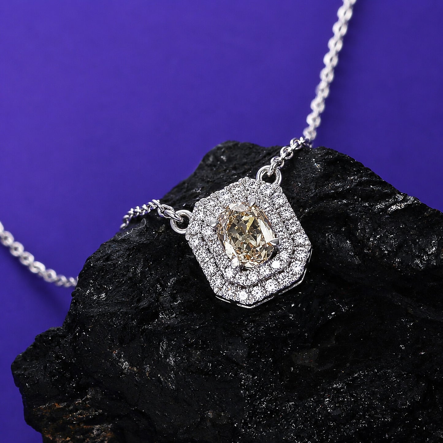 IGI Certified Lab Grown Diamond Emerald-Cut Solitaire Pendant Necklace — 18K Solid Gold, Adjustable Chain