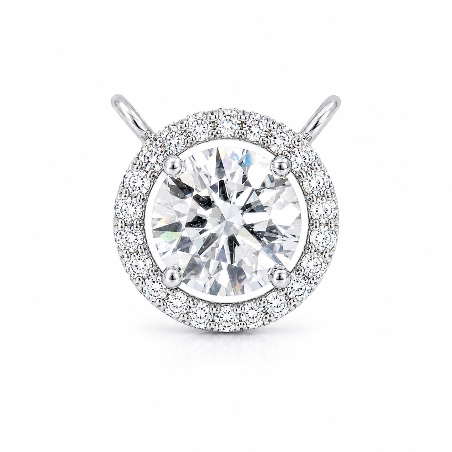 IGI Certified Lab Grown Diamond Round-Cut Cluster Pendant Necklace — 14K/18K Solid Gold, Adjustable Chain