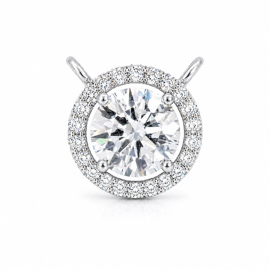 IGI Certified Lab Grown Diamond Round-Cut Cluster Pendant Necklace — 14K/18K Solid Gold, Adjustable Chain