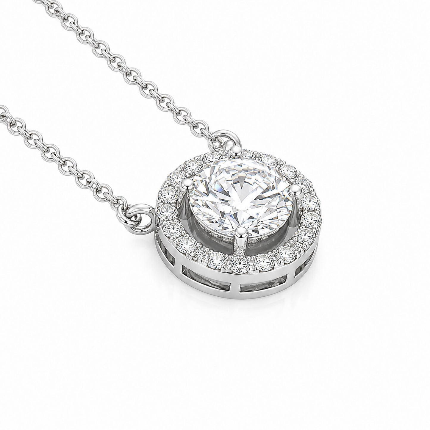 IGI Certified Lab Grown Diamond Round-Cut Cluster Pendant Necklace — 14K/18K Solid Gold, Adjustable Chain
