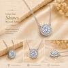 IGI Certified Lab Grown Diamond Round-Cut Cluster Pendant Necklace — 14K/18K Solid Gold, Adjustable Chain