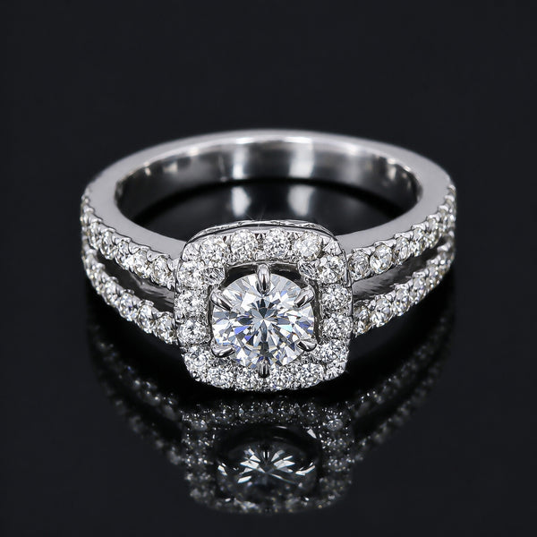 IGI Certified Lab Grown Diamond 0.96ct Round Pavé Diamond Band Ring — 14K/18K Solid Gold