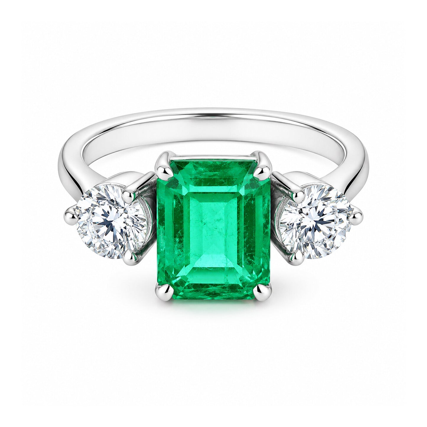IGI Certified Lab Grown Diamond 0.7ct Emerald Three-Stone (Trilogy) Ring — 14K/18K Solid Gold