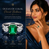 IGI Certified Lab Grown Diamond 0.7ct Emerald Three-Stone (Trilogy) Ring — 14K/18K Solid Gold