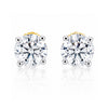 Lab Grown Diamond Accent Round Stud Earrings — Solid 14K / 18K Gold