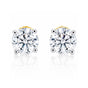 Lab Grown Diamond Accent Round Stud Earrings — Solid 14K / 18K Gold