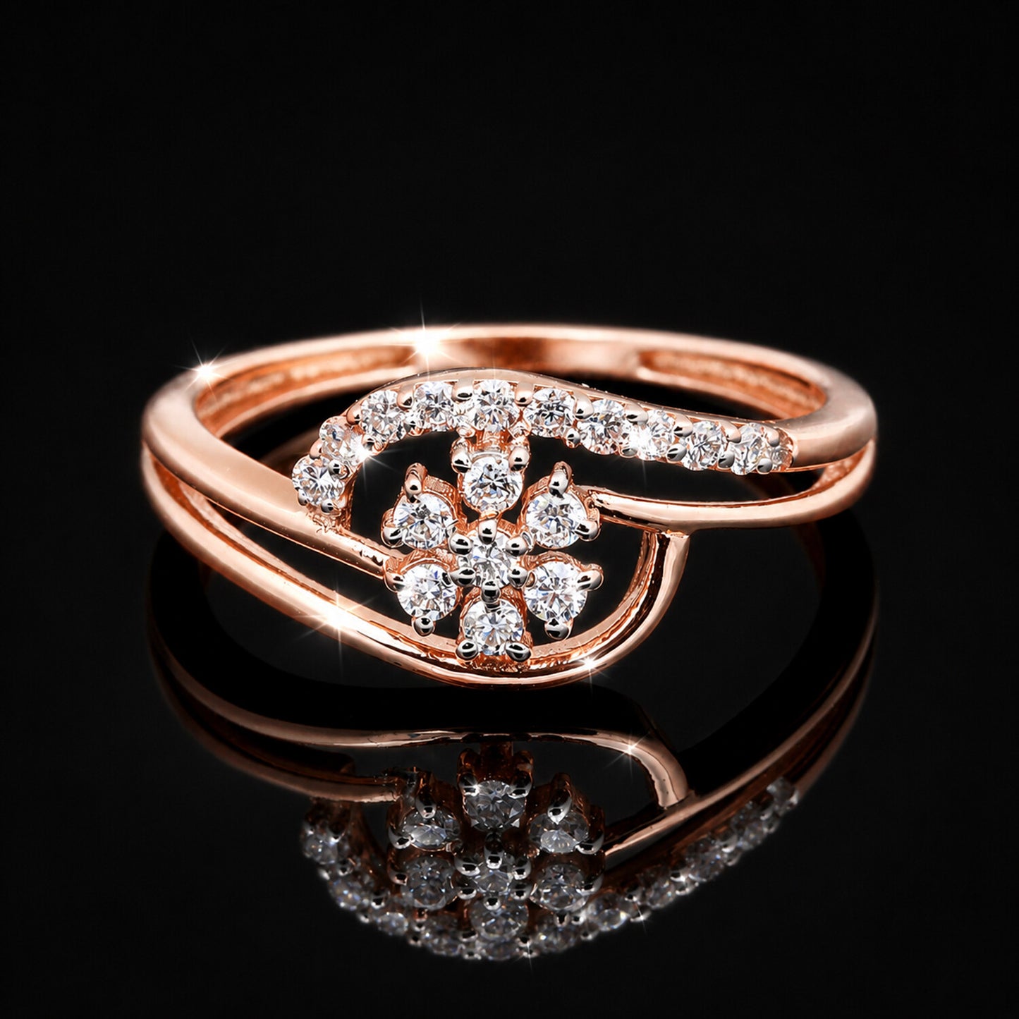 IGI Certified Lab Grown Diamond 0.29ct Round Pavé Halo Ring — 18K Solid Gold