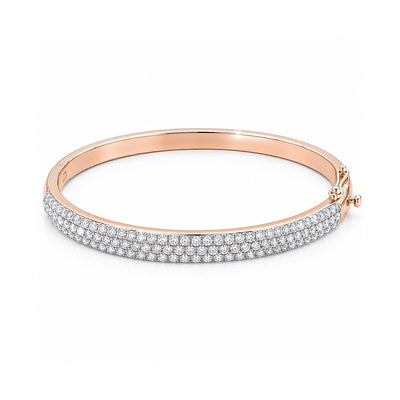 IGI Certified Lab Grown Diamond Wave Gold Bangle — 18K Solid Gold, 3.26 Carat