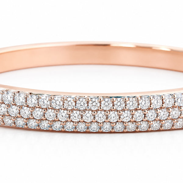 IGI Certified Lab Grown Diamond Wave Gold Bangle — 18K Solid Gold, 3.26 Carat