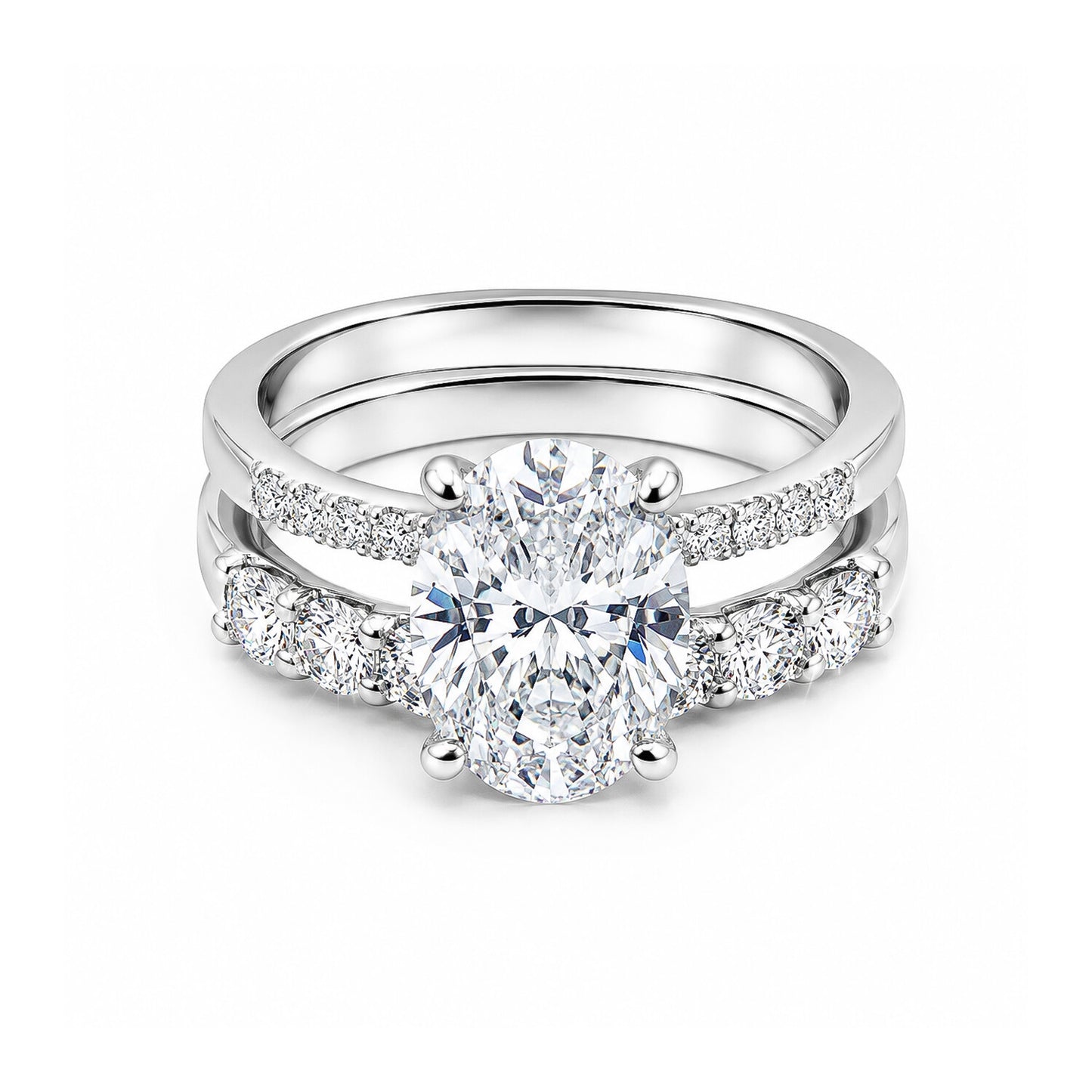 IGI Certified Lab Grown Diamond Oval-Cut Pave Cluster Ring — 18K Solid Gold