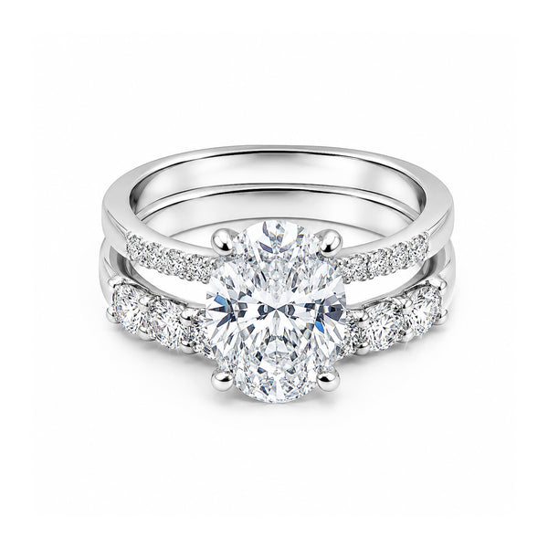 IGI Certified Lab Grown Diamond Oval-Cut Pave Cluster Ring — 18K Solid Gold