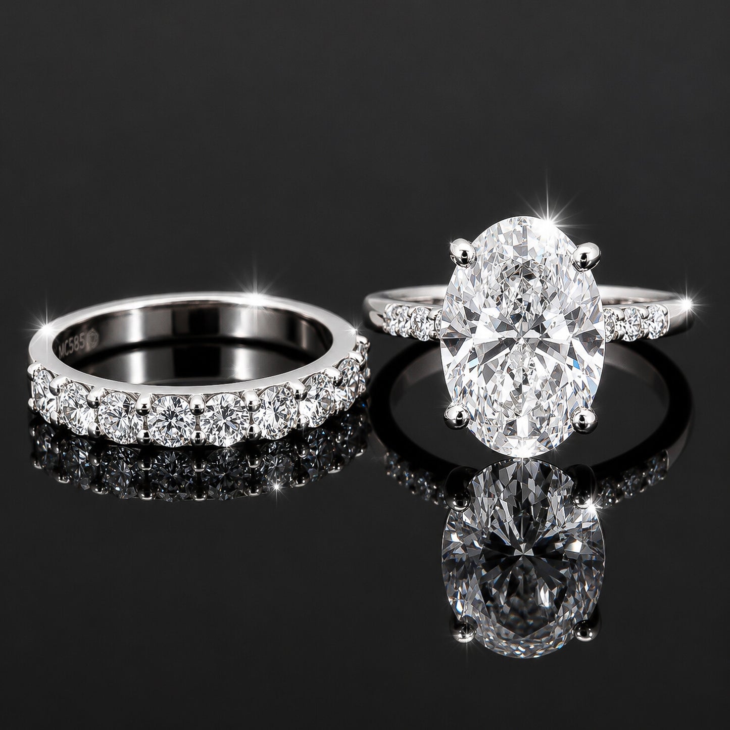 IGI Certified Lab Grown Diamond Oval-Cut Pave Cluster Ring — 18K Solid Gold