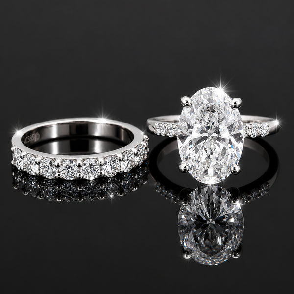 IGI Certified Lab Grown Diamond Oval-Cut Pave Cluster Ring — 18K Solid Gold