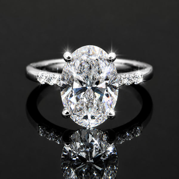 IGI Certified Lab Grown Diamond Oval Halo Ring, 0.28ct tw — 14K/18K Solid Gold