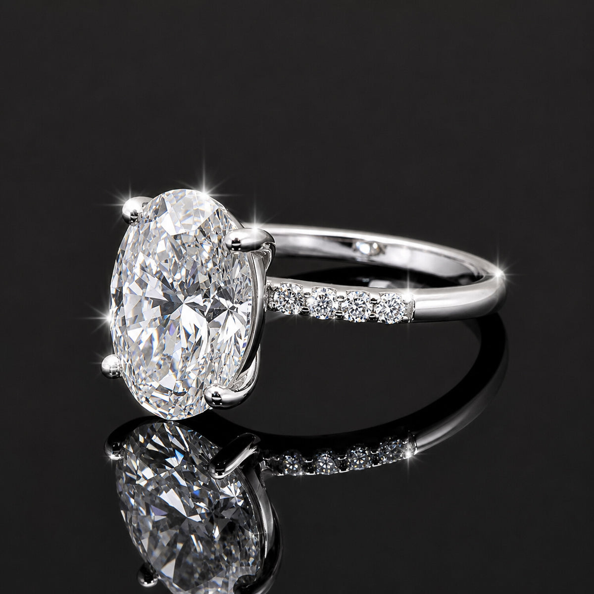 IGI Certified Lab Grown Diamond Oval Halo Ring, 0.28ct tw — 14K/18K Solid Gold