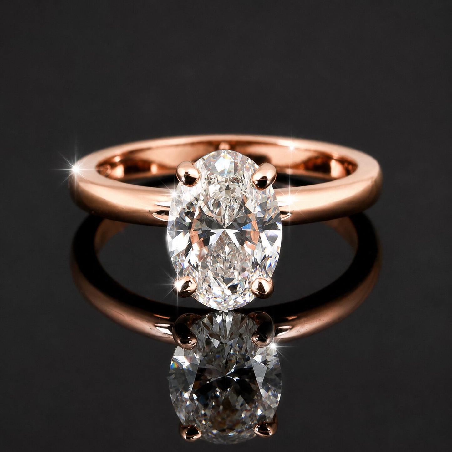 IGI Certified Lab Grown Diamond Oval-Cut Solitaire Ring — 14K/18K Solid Gold