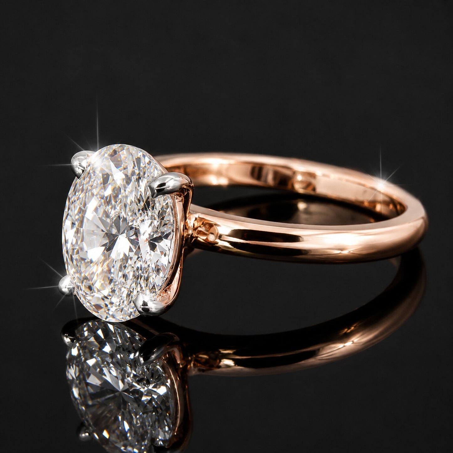 IGI Certified Lab Grown Diamond Oval-Cut Solitaire Ring — 14K/18K Solid Gold