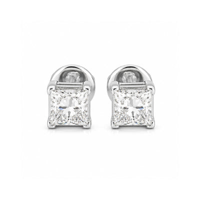Lab Grown Diamond Accent Round Stud Earrings — Solid 14K / 18K Gold