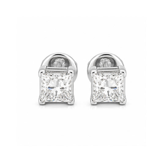 Lab Grown Diamond Accent Round Stud Earrings — Solid 14K / 18K Gold