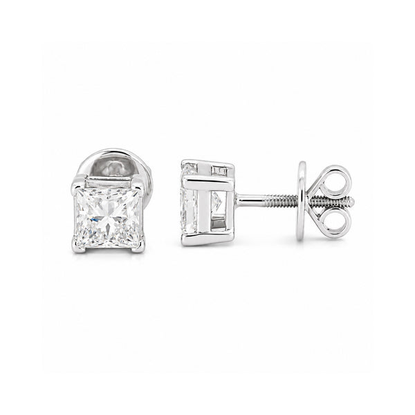 Lab Grown Diamond Accent Round Stud Earrings — Solid 14K / 18K Gold
