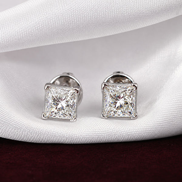 Lab Grown Diamond Accent Round Stud Earrings — Solid 14K / 18K Gold