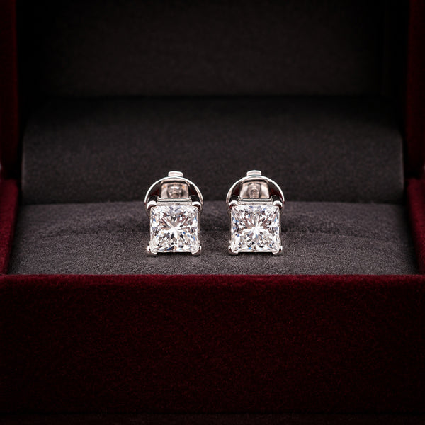Lab Grown Diamond Accent Round Stud Earrings — Solid 14K / 18K Gold