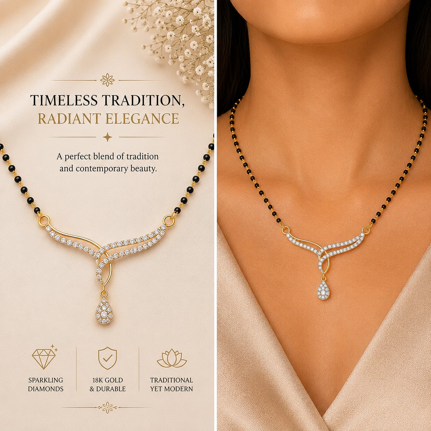 IGI Certified Lab Grown Diamond Round-Cut Pave Cluster Pendant Necklace — 18K Solid Gold, Adjustable Chain