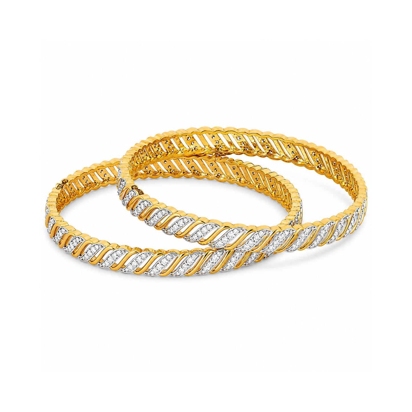 IGI Certified Lab Grown Diamond Pavé Cuff Bangle — 18K Solid Gold, 2.72 Carat