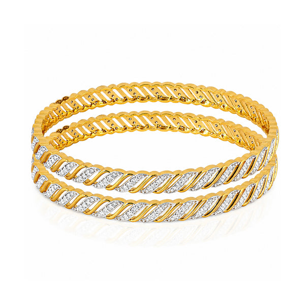 IGI Certified Lab Grown Diamond Pavé Cuff Bangle — 18K Solid Gold, 2.72 Carat